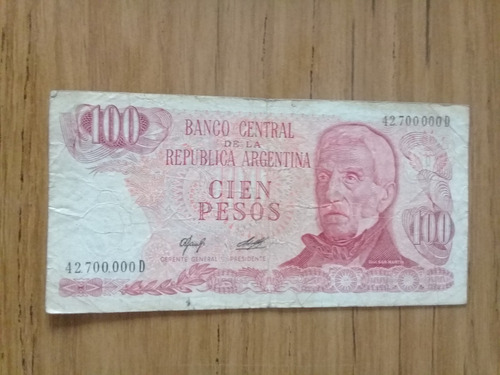 Billete 100 Pesos Ley Terminado Con Cinco Ceros B C