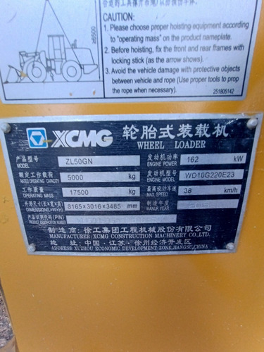 Pala Cargadora Xcmg Zl50gn
