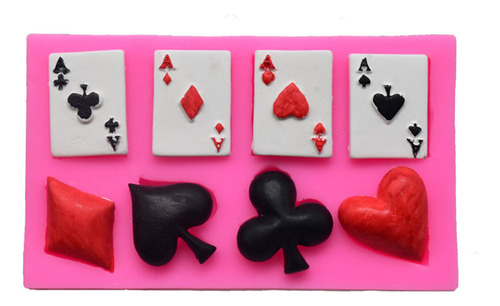 Molde De Silicona Para Hacer Fondant Con Temática De Póker