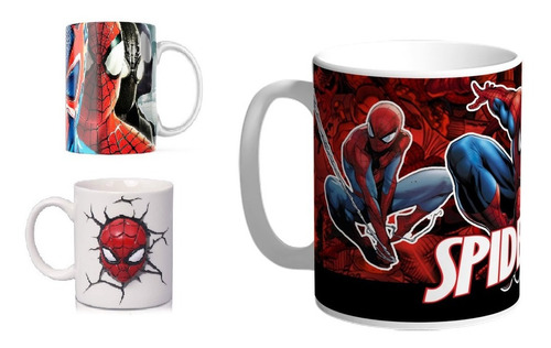 Tazas Personalizadas Diseños De Spiderman C/caja Sublimada