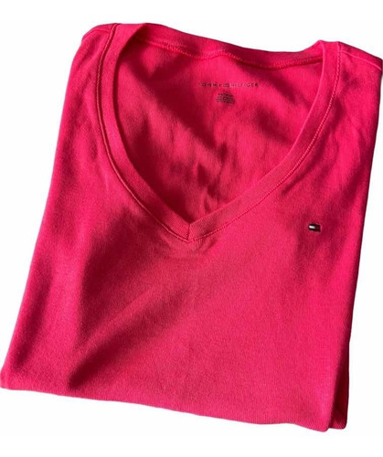 Remera Nueva Algodón Tommy Hilfiger Fuccia Talle Xs