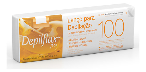 100 Lenço Para Depilação Depilflax Pratico E Resistente