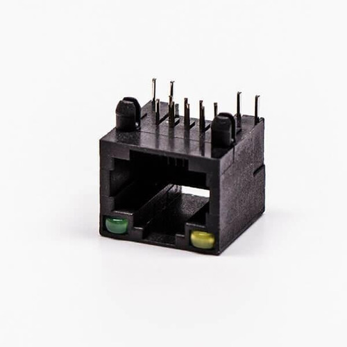 Conector Rj45 Con Led 8-pin 90 Grados Socket Para Pcb
