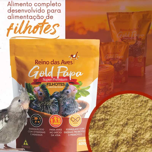 Papa Filhotes Gold Papinha Calopsita Tratar Agapornis 4kg