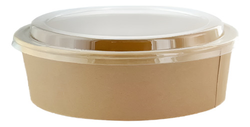 100 Bowls Kraft Contenedores Biodegradables 1000 Ml Con Tapa