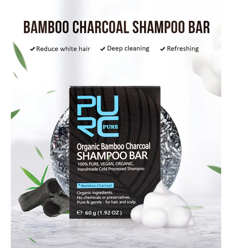 3pcs 60g Shampoo Escurecedor Em Barra E Sabonete Em Barra*3