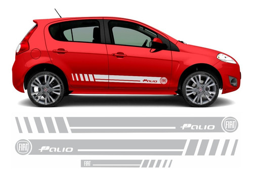 Adesivos Lateral Compatível Fiat Palio Kit Comp - Cores