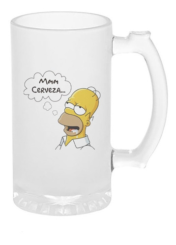 Tarro Cervecero Homero Simpson Mmmm 16oz=473ml Satinado