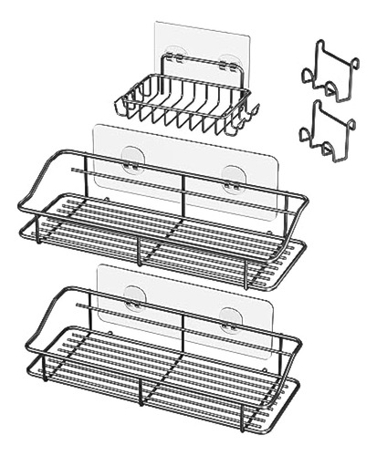 Nieifi Shower Organizer,black Adhesive Shower