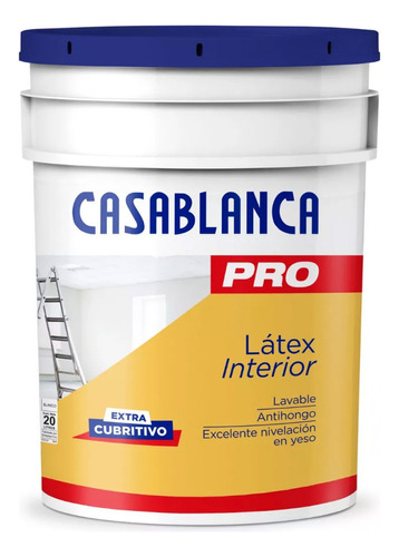 Casablanca Profesional Pro Interior Látex pintura color blanco mate 20L
