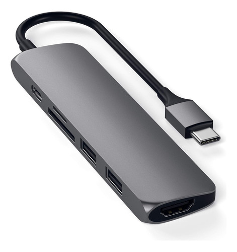 Satechi Usb C Hub Slim Multiport Adapter V2 Con 60w Usb C Pd