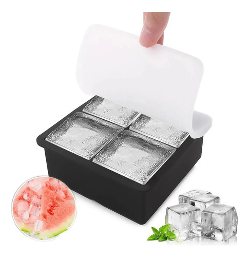 1 Compartimento Cuadrado Grande De Silicona Para Hielo Con T