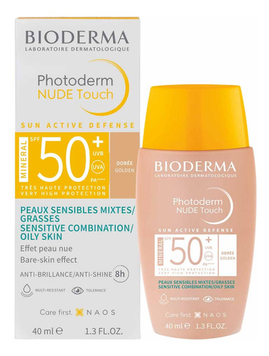 Bioderma Photoderm Nude Touch Spf50+ Mixta/grasa T.golden 