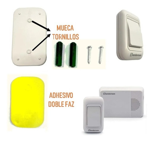 Imagen 3 de 9 de Timbre Inalámbrico 200 Mts 36 Sonidos Pilas Incluidas