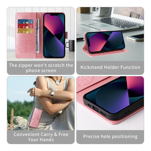 Funda De Piel Tipo Cartera Para Honor X7 X7a X7b X7c
