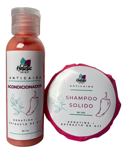 Shampoo Sólido Keratina + Extracto De Ají + Acondicionador