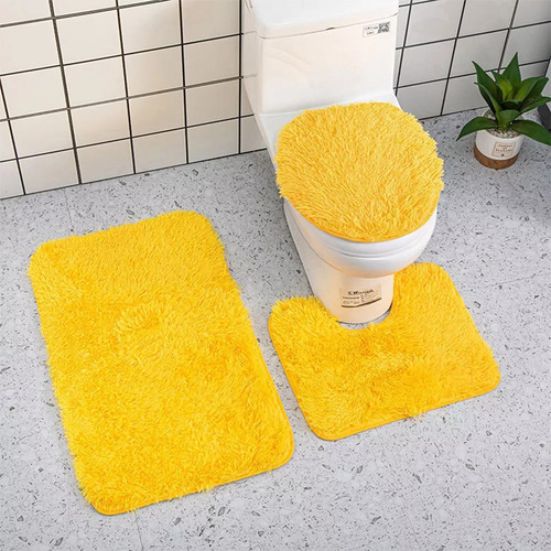 Juego De Alfombras De Baño De Color Liso A-3 Piezas