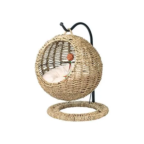 Cesta De Cama De Mimbre Gatos Hecha Mano Nido De Casa