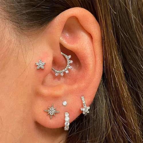 Argolla Para Piercing Daith, Piercing Para Septum, Azul 1 Pz