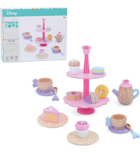 Jueces De Madera De Disney Minnie Mouse Tea Set, Play Featen