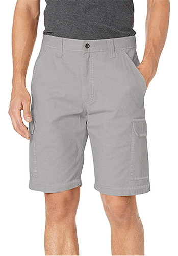 Pantalones Cortos Tipo Cargo Holgados De Sarga Militar Con M