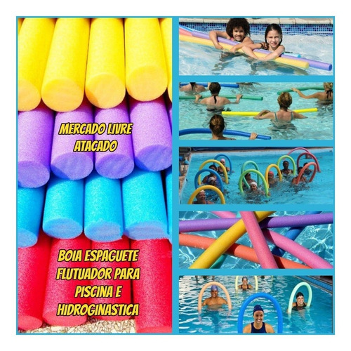 Espaguete Flutuador Boia Macarrão Kit Com 15+brindes P/piscina Natação Hidroginastica Muito Mais Lazer Direto Da Fabrica