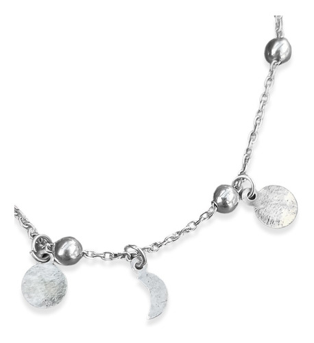Imagen 2 de 2 de Pulsera Plata Italiana 925 Modelo Lunas