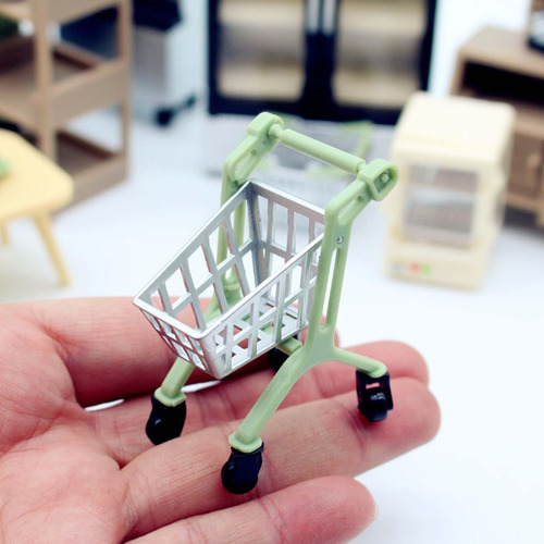 2 Carro De Compras En Miniatura Para Casa De Muñecas,