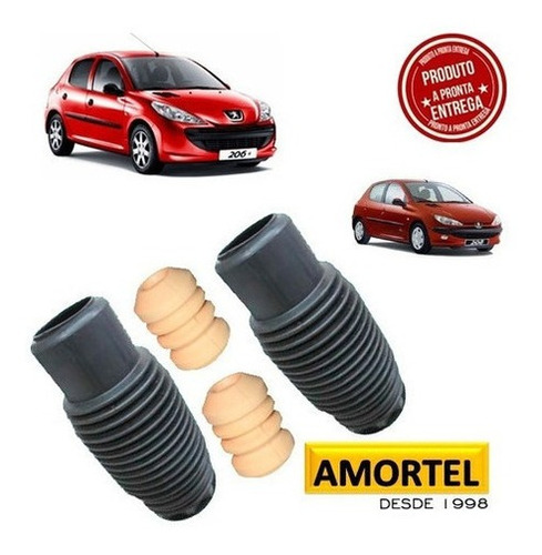 Par Batente Coifa Amortecedor Dianteiro Peugeot 206 207