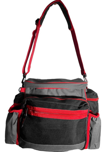 Bolso Pesca Waterdog Pejerrey Variada Wb1625 Negro Rojo