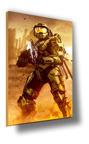 Cuadro Canvas Bastidor Arte Video Juego Poster Halo 100x56