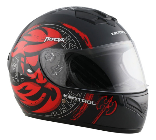 Casco Kontrol 878 Nordik Rojo Moto Certificado Proteccion Tamaño del casco M