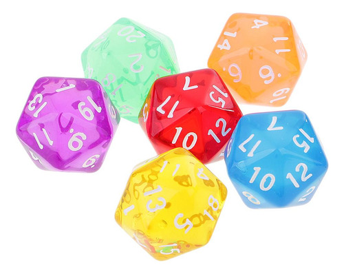 Dados Poliédricos D20 De 20 Caras De 6 Piezas Para De