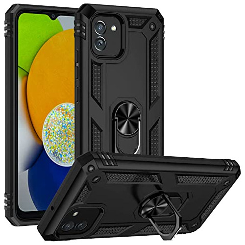 Funda Para Galaxy A03 Negro Metal Plastico-02