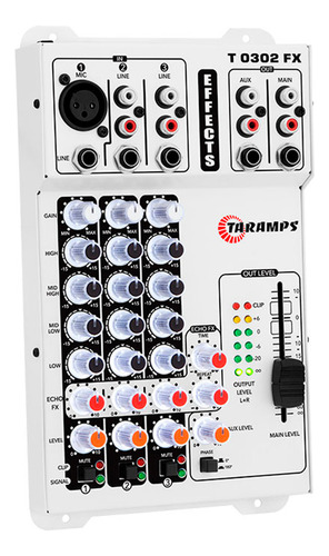 Mesa De Som Com Efeito Echo Fx T0302 Cor Branca Taramps