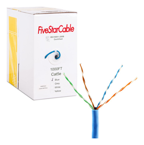 Fivestarcable Cat5e Cmp Plenum Utp 24 Awg Solido Blindado