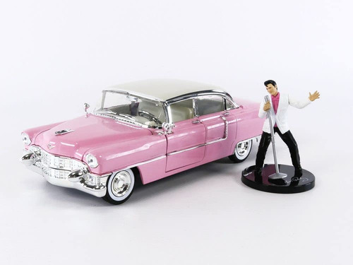 Jada Toys Cadillac Fleetwood 1955 Con Figura De Elvis Rosa