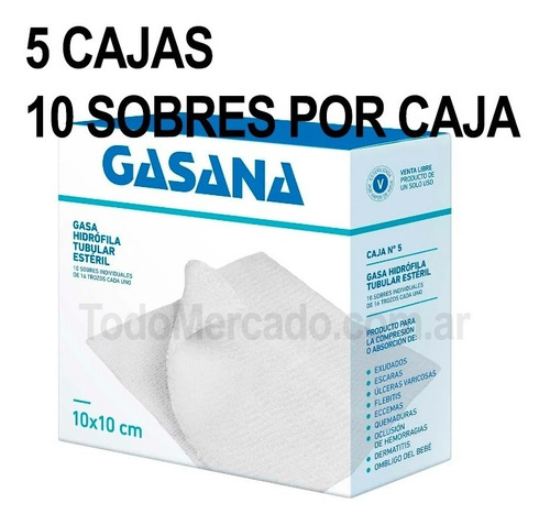 Gasa Estéril Gasana 10x10  Cajas De 10 Sobres