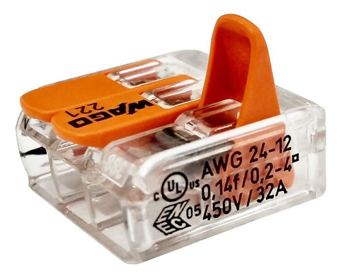 Kit C/06 Conector Wago Compacto Emenda Modelo 221-413