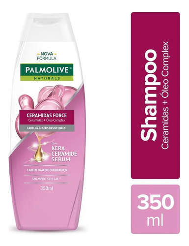 3 Shampoos Palmolive Naturals Ceramidas Force 350ml Cada