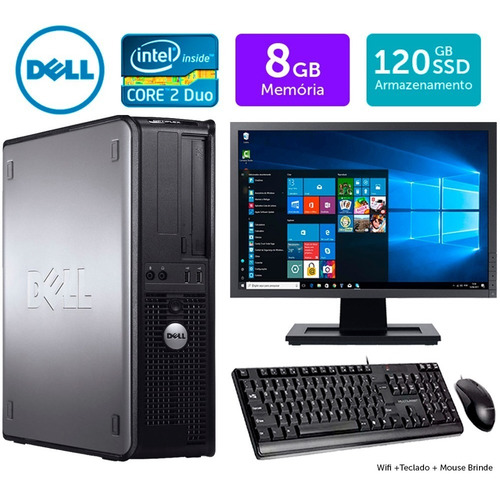 Imagem 1 de 5 de Desktop Barato Dell Optiplex Mt C2duo 8gb Ssd120 Mon19w