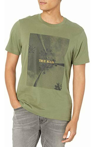 True Religion Palm Tree Playera De Manga Corta Con Cuello