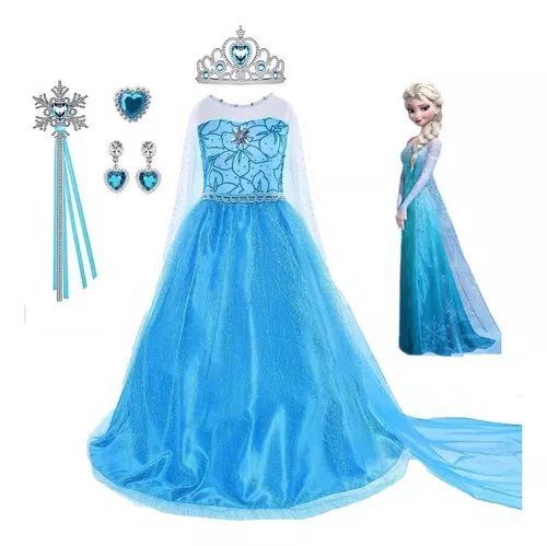 Disfraz talla 150 para 7 8 años para niña de princesa Elsa, Halloween 