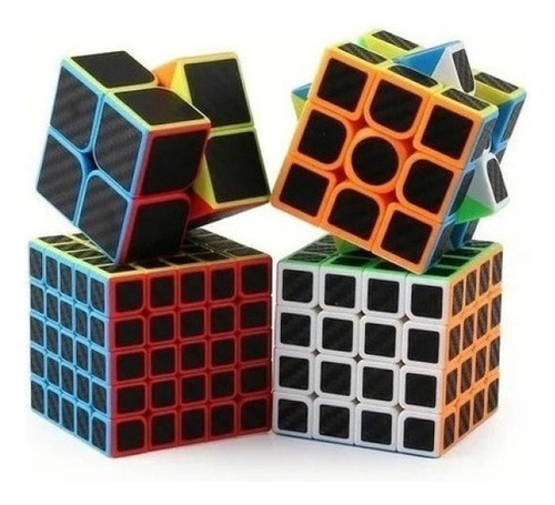 1 Paquete De 4 Cubos Rubik De Fibra De Carbono Cobra, 2 X 2