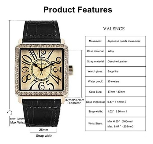 Relógios Valence Womens Vintage Square | Relógios Clássicos