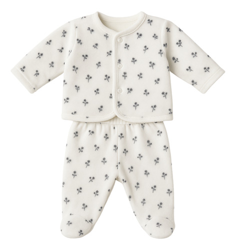 Conjunto Bebe Pétalos De Invierno - Tienda De Mimos Blanco 1-3 M