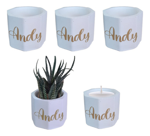 50 Mini Maceta Sin Hoyo Para Vela O Cactus Personalizada