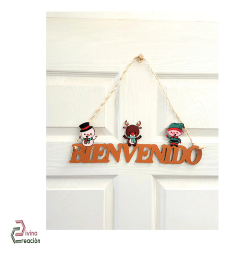 Letrero De Madera Colgante Para Arbol De Navidad Bienvenidos