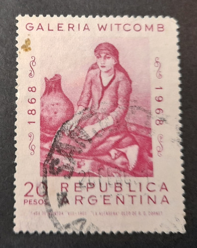 Sello Argentina - 1968 Centenario De Galeria De Arte Whitcom