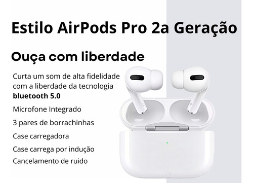 Fone Bluetooth Sem Fio Compatível C AirPods E Conexão Rápida